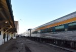 Looking east from Wainwright Station with VIA Rail Train # 1